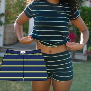 PARKE striped cotton mini short